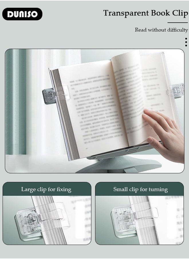 DUNISO - Book Stand Holder for Kids Portable Sturdy Book Stand Multi Heights Angles Adjustable Foldable Book Rest, Reading Free Hand Holder for Hard Covers Paperbacks CookBooks TextBooks Magazines - Image 1