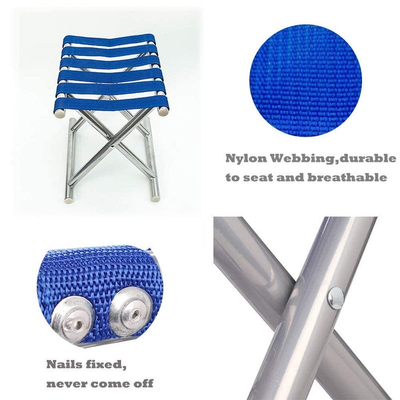 BLAPOXE Foldable Camping Chair Heavy Duty Outdoor Portable Lightweight Folding Fishing Hiking Beach Picnic Stool Collapsible Camping Stool Mini for Travel Garden Chair - Image 3