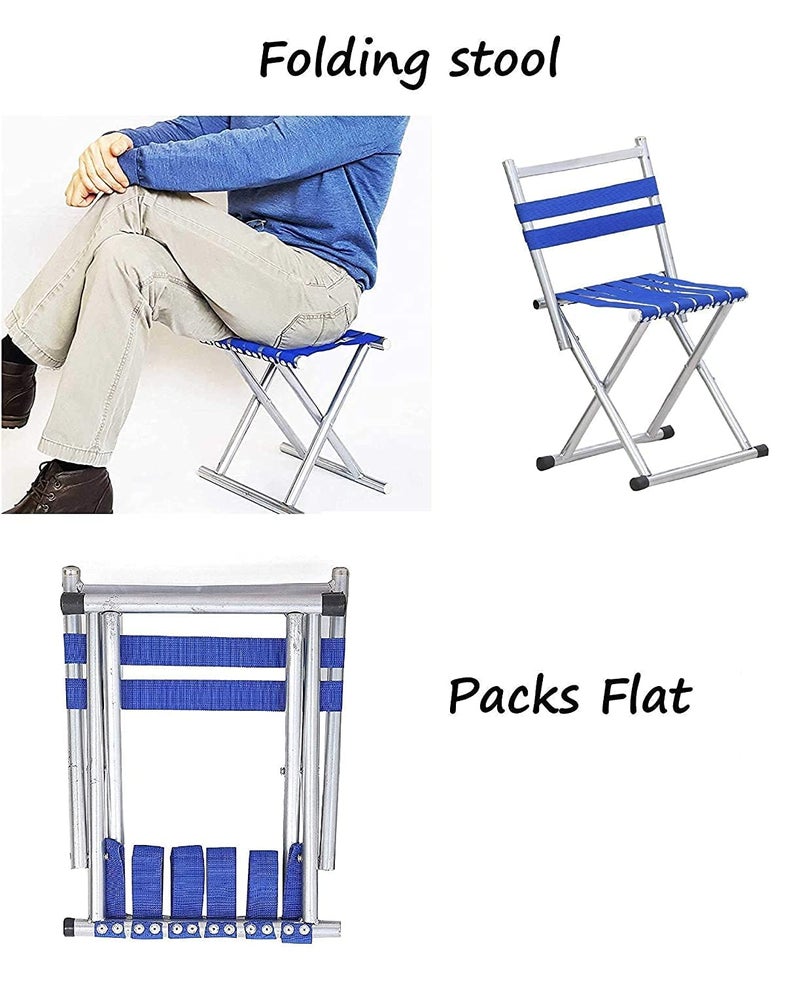 BLAPOXE Foldable Camping Chair Heavy Duty Outdoor Portable Lightweight Folding Fishing Hiking Beach Picnic Stool Collapsible Camping Stool Mini for Travel Garden Chair - Image 2