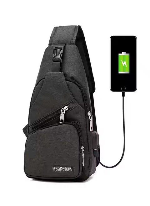 Leisure Chest Bag New Simple and USB Rechargeable Men's Shoulder Bag Sports Commuting diagonal crossing package