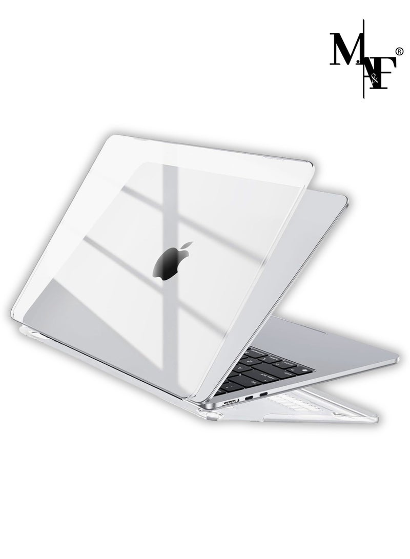 M.A&F's Case Compatible for New MacBook Air 13.6 inch 2025 2024 2022 Release,M4 A3240 M3 A3113 M2 A2681 Touch ID,M2 M3 M4 Air 13" Laptop Protective Plastic Hard Shell Cover,Smooth Shiny,Crystal Clear - Image 1