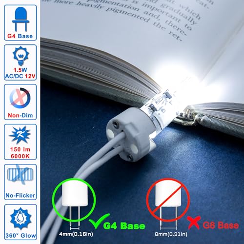 Ziomitus G4 RV Ceiling Recessed Puck Led Lights Interior 12v Replacement Bulbs,6000K White,JC Bi-Pin G4 1.5W T3 10W-20W Equiv for Landscape Camper Trailer Motorhome Marine Boat Deck Stair Step Path 150lm,10Pcs - Image 2