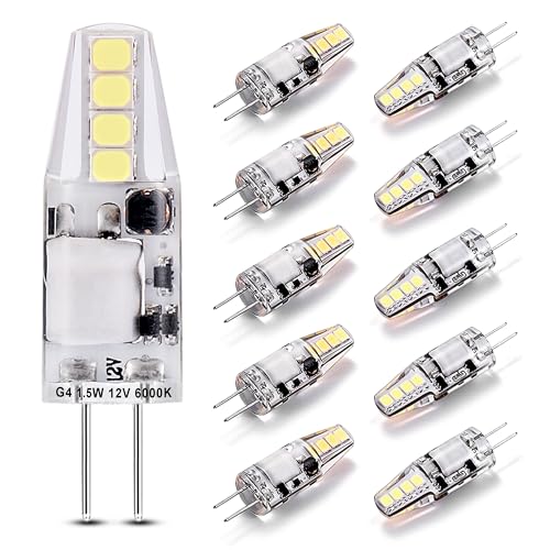 Ziomitus G4 RV Ceiling Recessed Puck Led Lights Interior 12v Replacement Bulbs,6000K White,JC Bi-Pin G4 1.5W T3 10W-20W Equiv for Landscape Camper Trailer Motorhome Marine Boat Deck Stair Step Path 150lm,10Pcs - Image 1