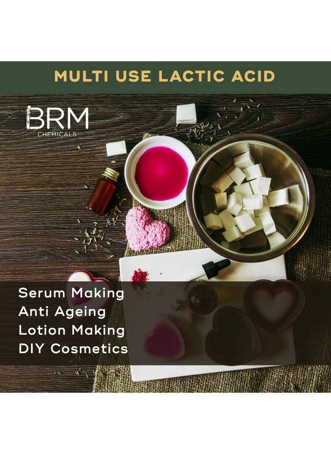 BRM CHEMICALS - حمض اللاكتيك 500 جرام لصنع مصل مضاد للشيخوخة ومستحضرات التجميل ومستحضرات الترطيب ومستحضرات التجميل والعناية الشخصية بالوجه والشعر والبشرة والجسم - Image 1