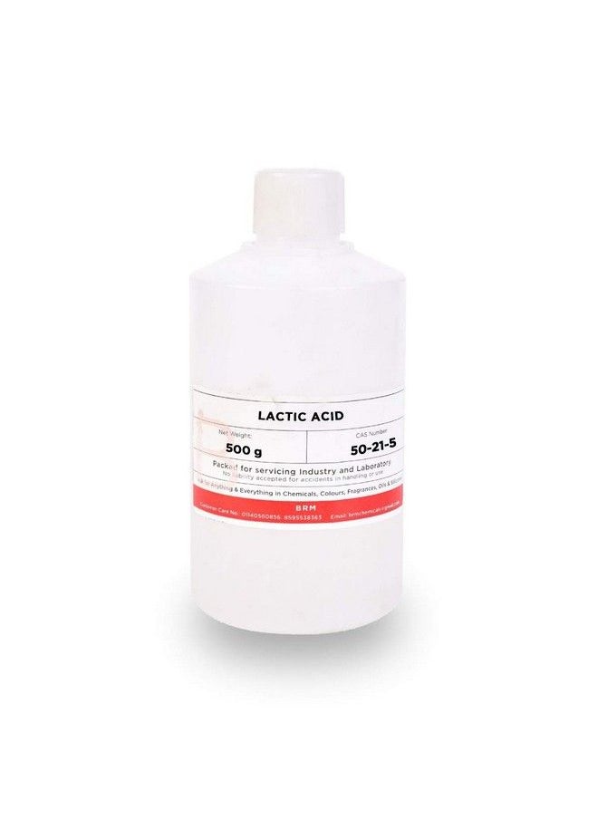 BRM CHEMICALS - حمض اللاكتيك 500 جرام لصنع مصل مضاد للشيخوخة ومستحضرات التجميل ومستحضرات الترطيب ومستحضرات التجميل والعناية الشخصية بالوجه والشعر والبشرة والجسم - Image 1