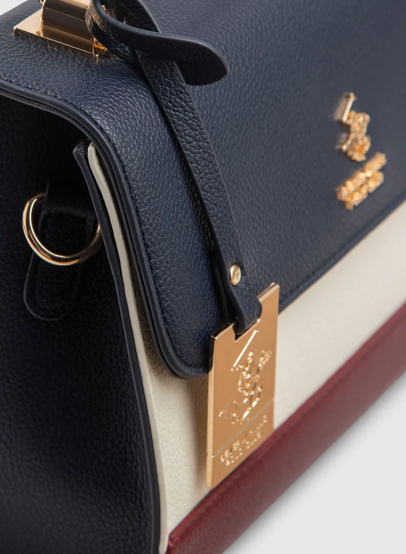 BEVERLY HILLS POLO CLUB Color Block Top Handle Bag