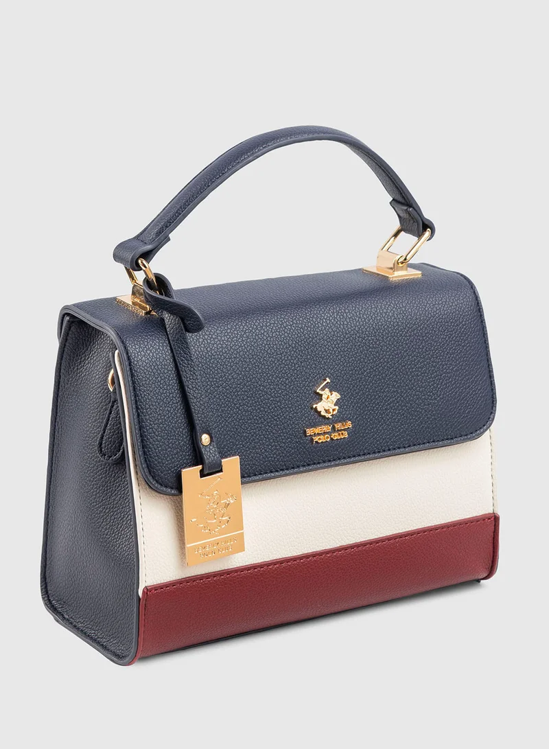 BEVERLY HILLS POLO CLUB Color Block Top Handle Bag