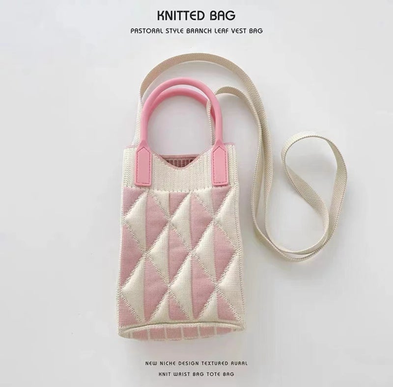 Love-Themed Phone Bag, Knitted Bag, Compact And Portable Silicone Handbag, Shoulder Crossbody Bag, Mini Student Bag, Versatile - Image 1
