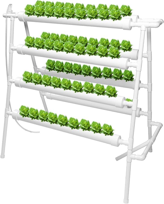 Meridian Hydroponics Growing Kit – 72 Plant Sites, 8 Deep‑Water Tubes, Balcony & Indoor Garden System, Complete Vegetable Growing Tools - CT - Image 1
