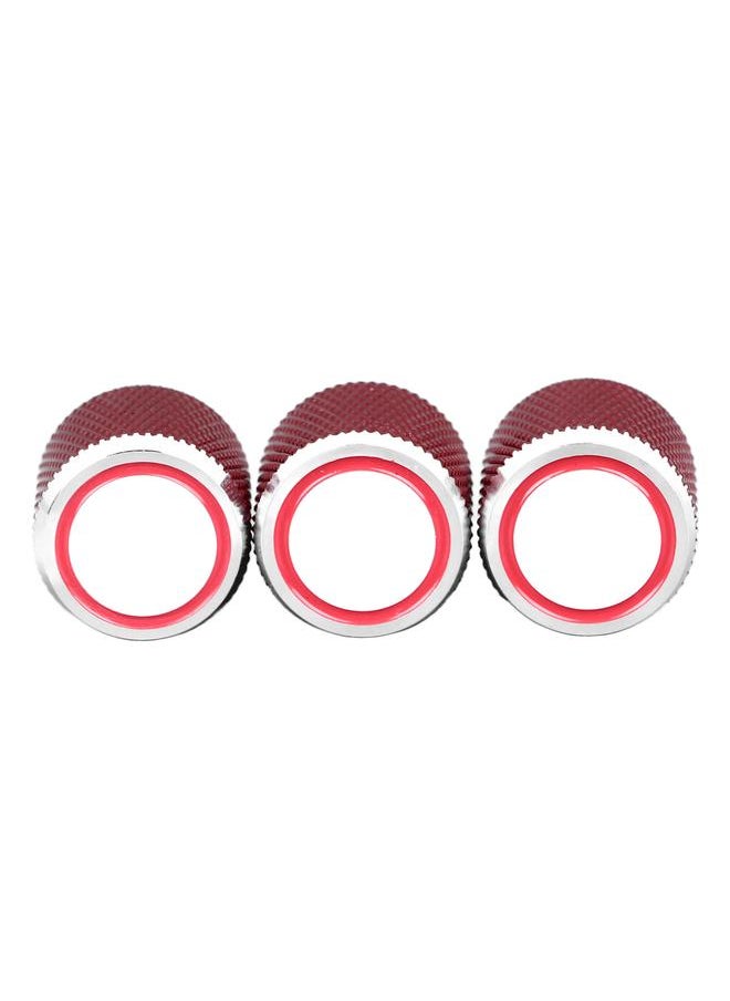 Thoraya 3PCS Potentiometer Control Knob Red Color Metal Electric Guitar Volume Tone Control Knob for GD138  - Image 5