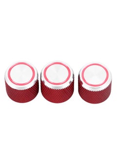 Thoraya 3PCS Potentiometer Control Knob Red Color Metal Electric Guitar Volume Tone Control Knob for GD138  - Image 1