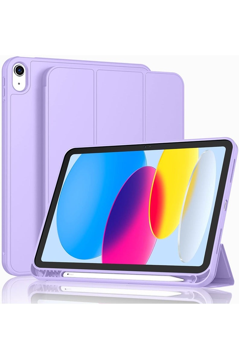 Theodor Case for iPad Air M3 2025/ M2 2024 11-Inch , iPad Air 5/4 (2022/2020 5th/4th Gen 10.9-Inch) with Pencil Holder, Slim Tablet Cover with Soft TPU Back, Auto Wake/Sleep Lavender  - Image 1