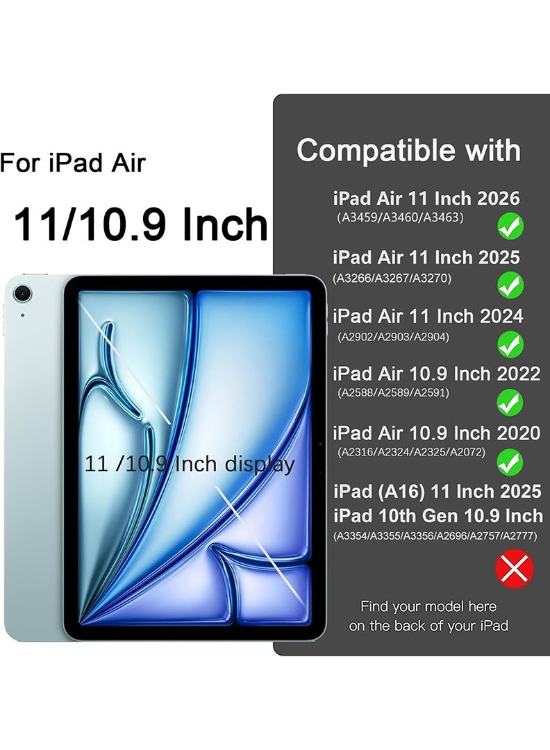 Theodor Slim Smart Case for iPad Air 11 Inch (M4 2026/ M3 2025/ M2 2024) Lightweight Slim Trifold Cover with Pencil Holder, Soft TPU Back, Auto Wake Sleep, Shockproof Protective Tablet Case - Lavender - Image 2