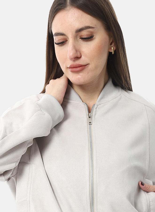 XTCY suede zip-up sweatshirt women - Image 4