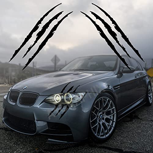 A1GRAPHIX Universal 2pcs Monster Claw Marks Headlight Car Sticker Stripes Scratch Decal Vinyl for Sports Cars SUV Pickup Truck Window Motorcycles ect C-Self-Adhesive - Image 3
