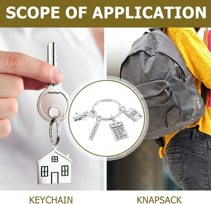 Accounting Calculator Notebook Keychain with Carabiner, Inspirational Computer Key Fob Holder for Teachers and Students, Back to School Graduation - Image 3