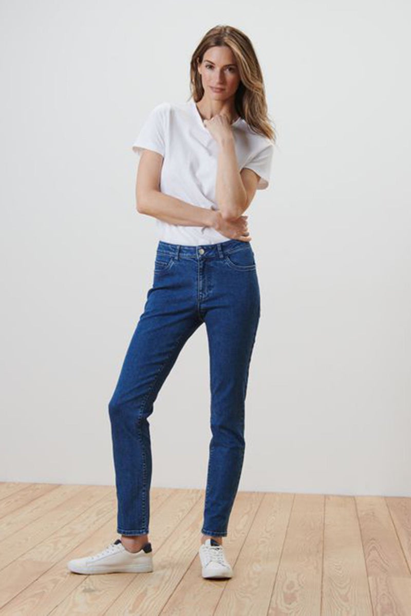 Tchibo Women Regular Fit Washed Stretchable Denim, Blue - Image 1