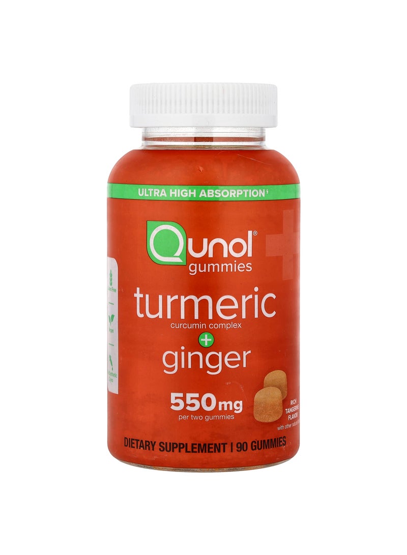 Turmeric + Ginger, Rich Tangerine, 90 Gummies (275 mg per Gummy)