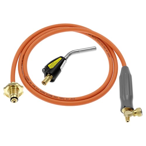 QWORK Welding Torch Propane Torch Soldering Torch with 787 in Hose Electric Ignition Button Compatible with Type 1 Valve OPD Valve for Melt Heating Brazing Plumber - Image 3