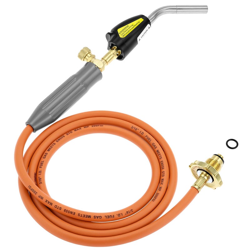 QWORK Welding Torch Propane Torch Soldering Torch with 787 in Hose Electric Ignition Button Compatible with Type 1 Valve OPD Valve for Melt Heating Brazing Plumber - Image 2