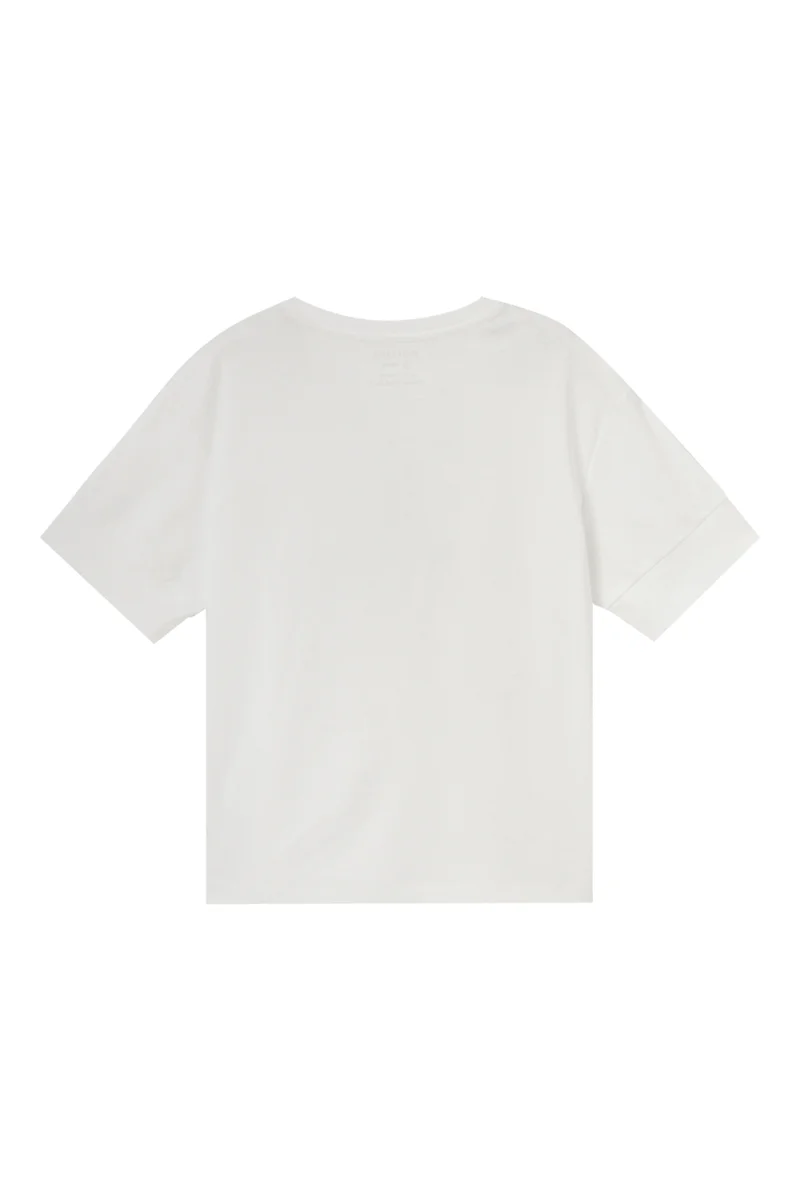 GIORDANO White Cotton Tee for Women