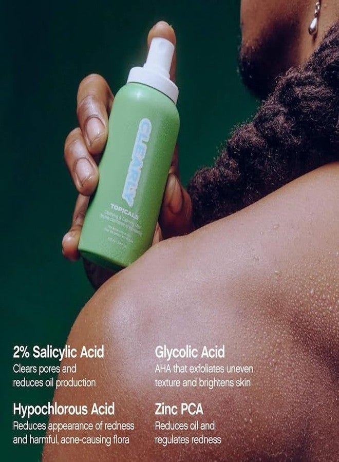 TOPICALS Clearly Acne Clarifying + Calming Mist for Face & Body | Reduces Acne, Blackheads, & Redness | Strengthens Skin Barrier & Evens Texture | 2% Salicylic Acid + AHA | Vegan & Cruelty-Free (4 fl oz) - Image 3