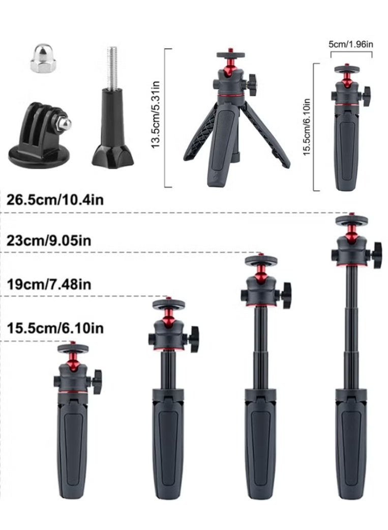 مِثَّل مُطابق لطاولة المكتب، متوافق مع DJI Pocket 3 / Insta360 Go 3S X4 X5 / Action 5 Pro 4، مع عمود إضافة وملحق بمقاس 1/4 - Image 1