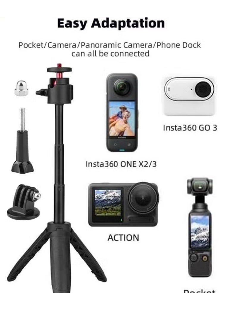 مِثَّل مُطابق لطاولة المكتب، متوافق مع DJI Pocket 3 / Insta360 Go 3S X4 X5 / Action 5 Pro 4، مع عمود إضافة وملحق بمقاس 1/4 - Image 4