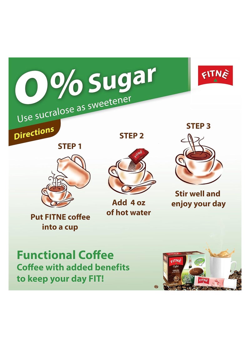 FITNE Premium Instant Coffee Packets Mix With Fiber Collagen Cactus Extract L-Carnitine High Chromium No Sugar Sucralose Sweetener, 10 Sticks - Image 2