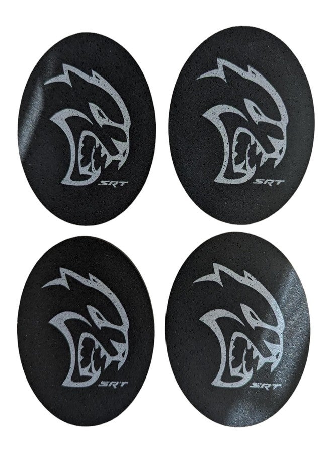 دودج مجموعة قواعد أكواب دودج إس آر تي هيلكات - مصنوعة في الولايات المتحدة الأمريكية من إطارات معاد تدويرها، في علبة هدايا (4 قواعد أكواب) - Image 1