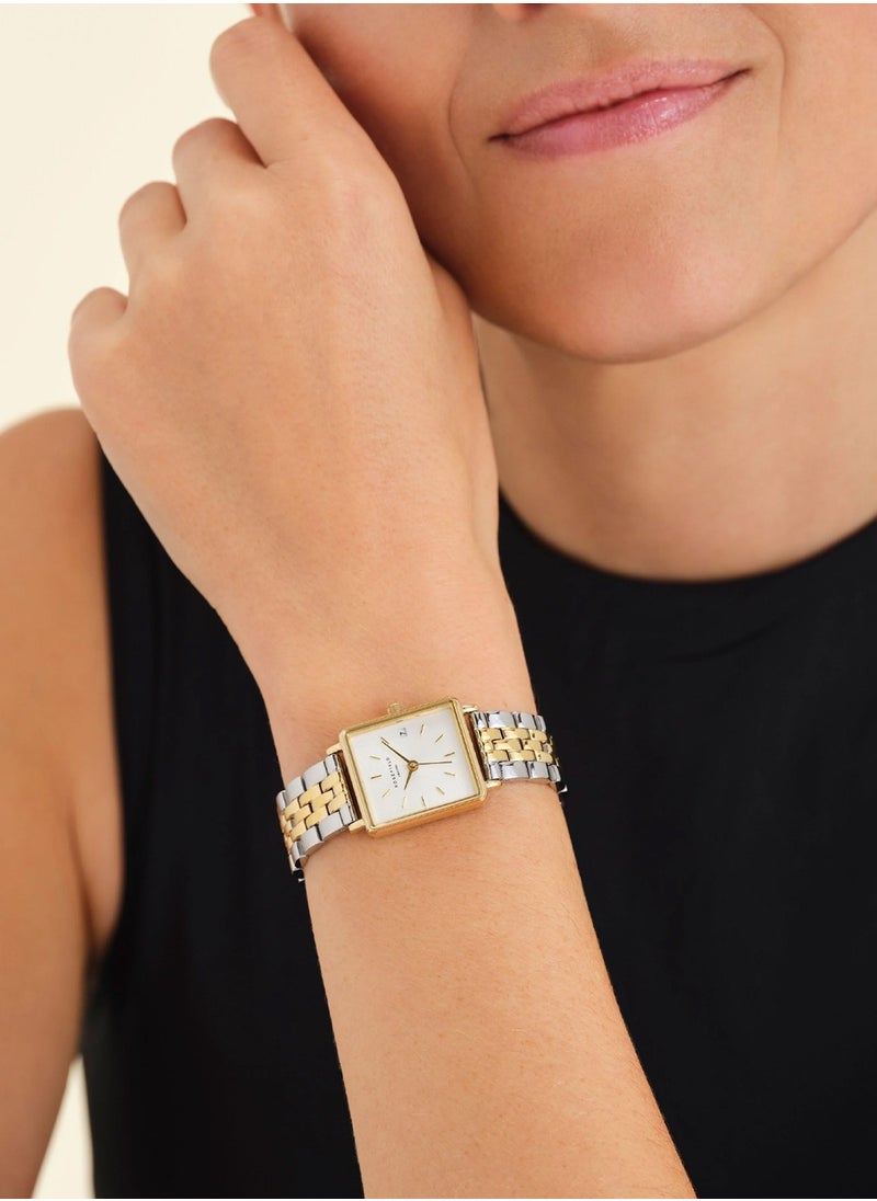RoseField - Women's Boxy XS Duotone Analog Quartz Stainless Steel Watch QMWSSG-Q023 - 22mm - Image 1