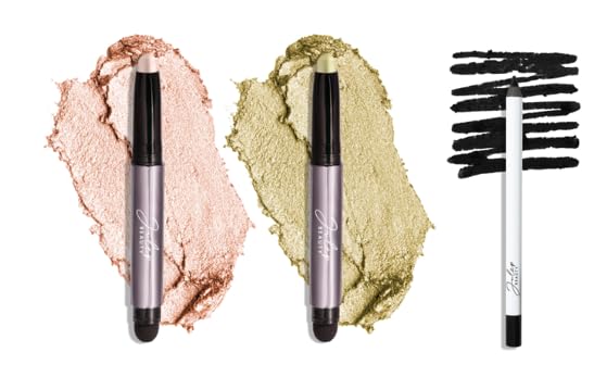 Julep Eyeshadow 101 CrmetoPowder Eyeshadow Stick Duo When Pencil Met Gel Sharpenable MultiUse Longwear Eyeliner Pencil 3pc Set Meadow Shimmer Blackest Black and Pearl Shimmer - Image 1