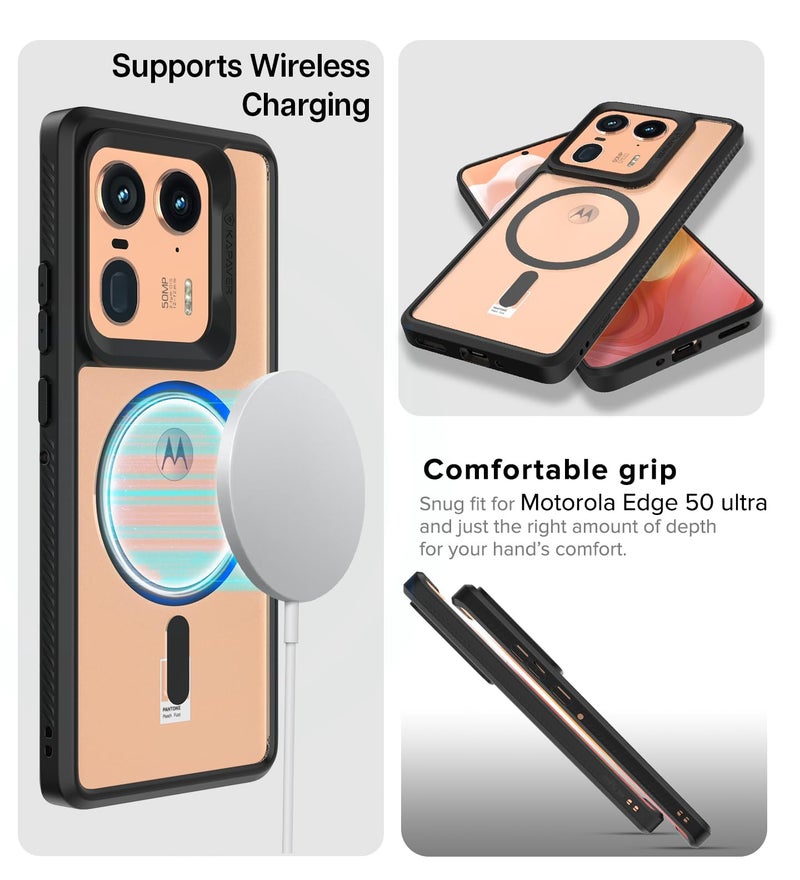 KAPAVER MAG-X Back Cover Case for Motorola Edge 50 Ultra -(Black)(Polycarbonate + TPU) - Image 5