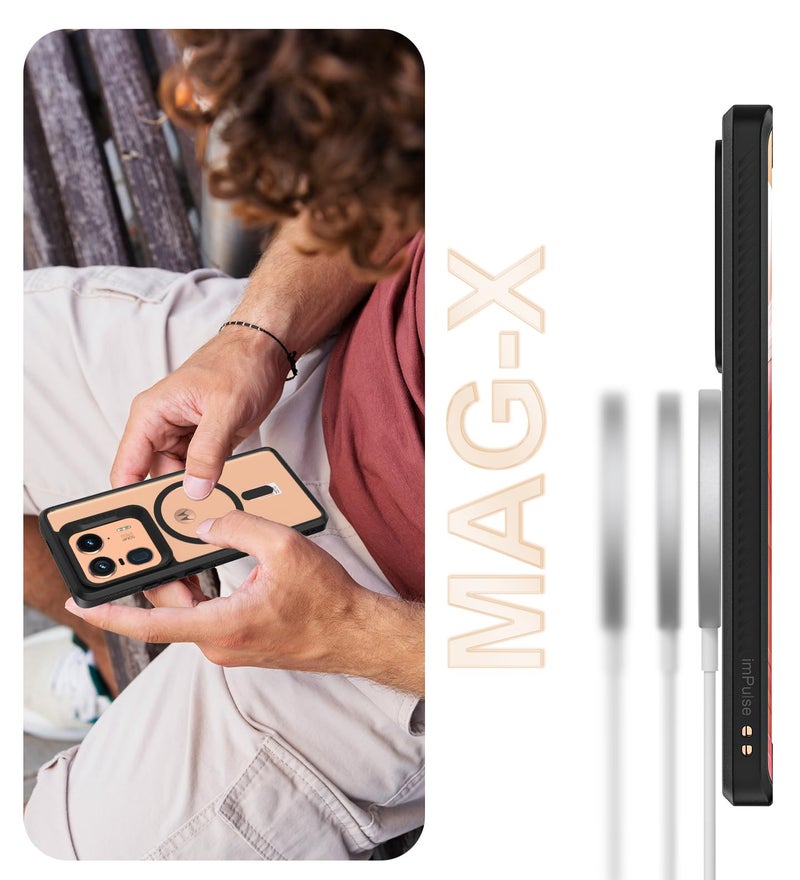 KAPAVER MAG-X Back Cover Case for Motorola Edge 50 Ultra -(Black)(Polycarbonate + TPU) - Image 4