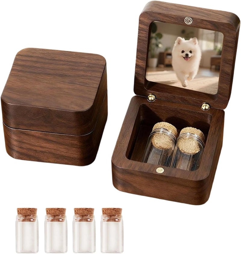 Genuine Strong Wood Pet Coat and Initial Hair Storage Container with Refined Exterior Animal Hair Memorial Container - Image 3