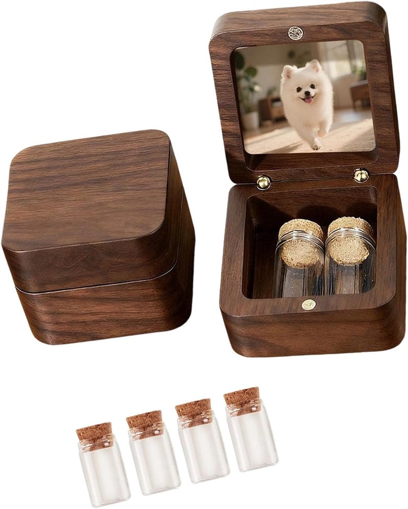 Genuine Strong Wood Pet Coat and Initial Hair Storage Container with Refined Exterior Animal Hair Memorial Container - Image 1