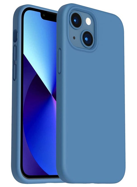 iphone 13 Case Silicon phone case with shockproof body protector, special design for best phone protection supporting edges for screen sides and camera (Blue)