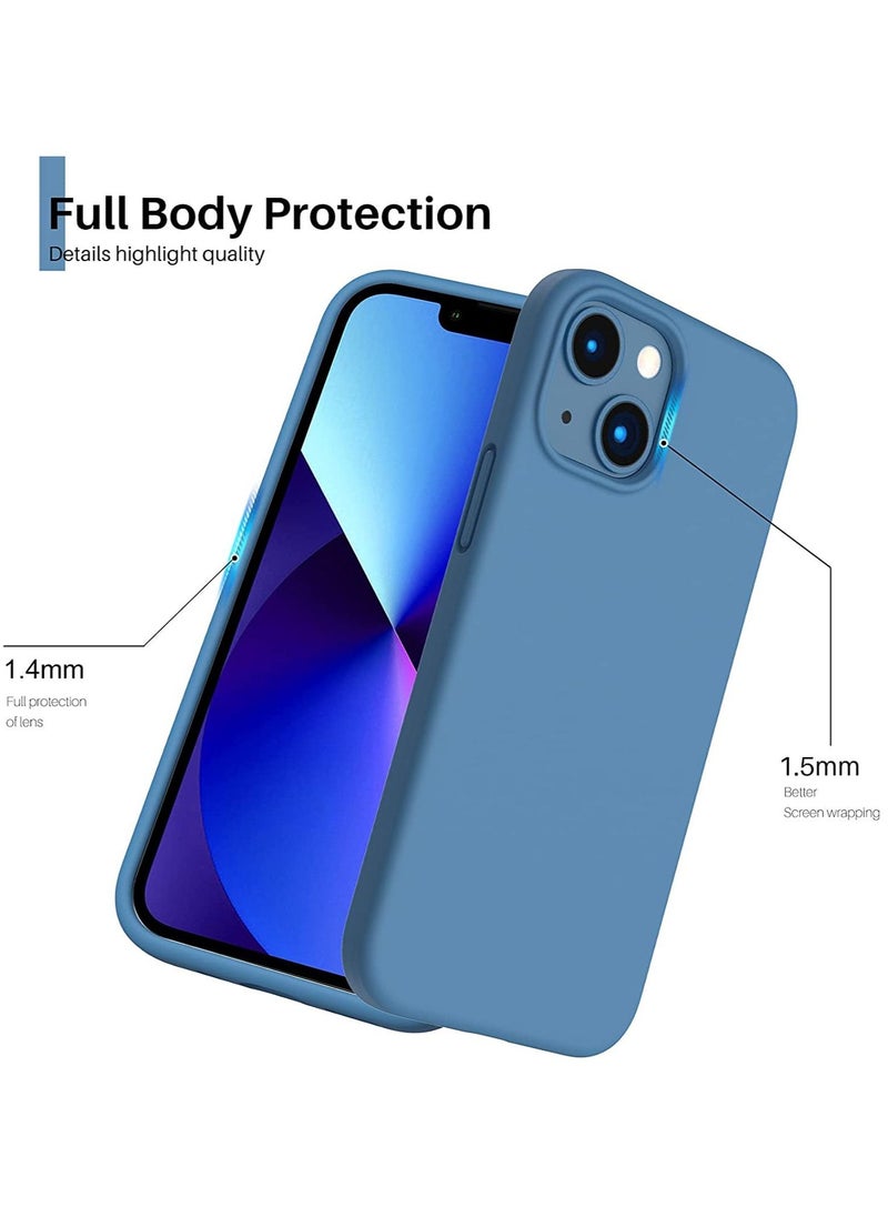 Generic - iphone 13 Case Silicon phone case with shockproof body protector, special design for best phone protection supporting edges for screen sides and camera (Blue) - Image 1