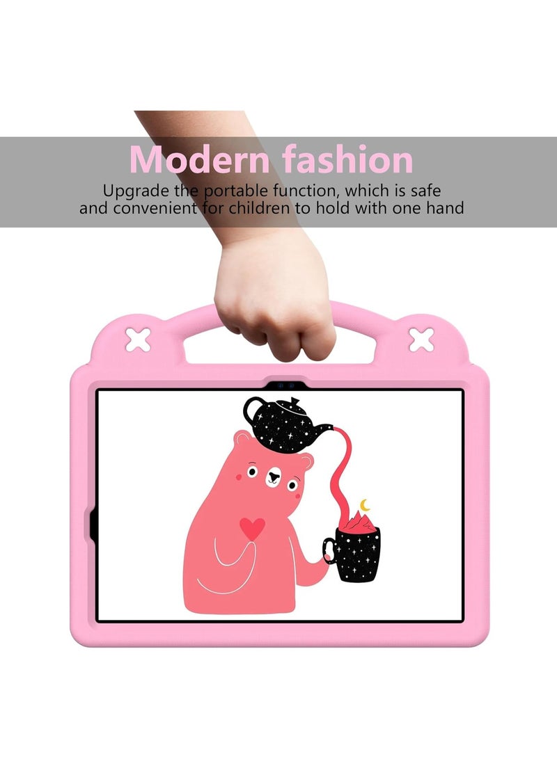 VKL Kids Case for Samsung Galaxy Tab S10 Lite 10.9 inch 2025 Tablet [Kids Friendly] DIY Cute Cartoon Lightweight EVA Portable Handle Stand Shockproof Cover with Shoulder Strap (Pink) - Image 3