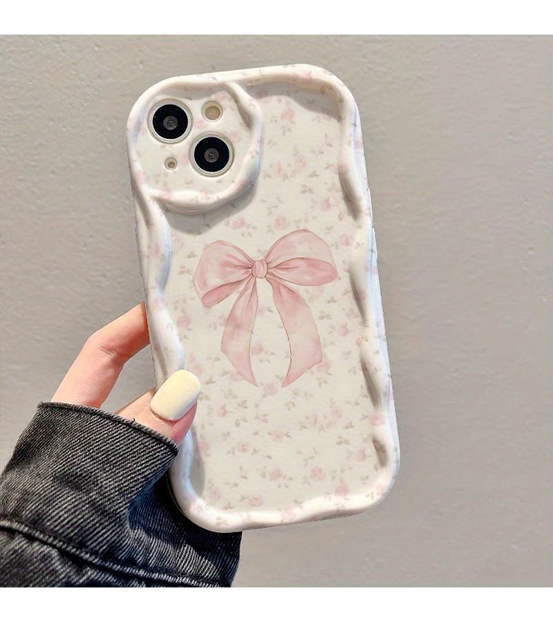 Phone Case Mixed Color 1 Compatible With Iphone 13 Pro Featuring A Cartoon Light Pink Bow Array Pattern 2D Design Ideal Holiday Gift For Family Friends Or Loved Ones - Image 3
