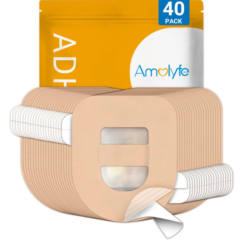 Amolyfe 40 Pack Omnipod 5 Waterproof Overpatches Amolyfe Omnipod 5 Adhesive Patches with Seatbelt Stretchable Strap Optimized Easy PeelTab Backing Upgraded QuickDry Breathable Medical Adhesive Tan - Image 2