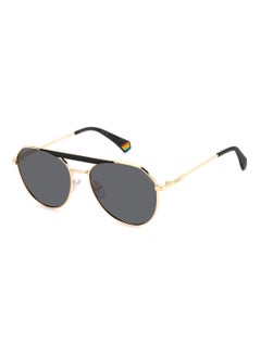 Polaroid Unisex Polarized Pilot Shape Metal Sunglasses Pld 6211/S/X Grey 52 - Lens Size: 51.6 Mm - Gold Blck_  - Image 1