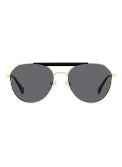 Polaroid Unisex Polarized Pilot Shape Metal Sunglasses Pld 6211/S/X Grey 52 - Lens Size: 51.6 Mm - Gold Blck_  - Image 3