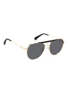 Polaroid Unisex Polarized Pilot Shape Metal Sunglasses Pld 6211/S/X Grey 52 - Lens Size: 51.6 Mm - Gold Blck_  - Image 2