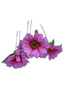 Maahal Maahal Sun Flower Style Hair Juda Pins For Hair Styling And Bun Decoration Accessories Pins Gajra for Women and Girls Pack of 4, Purple 