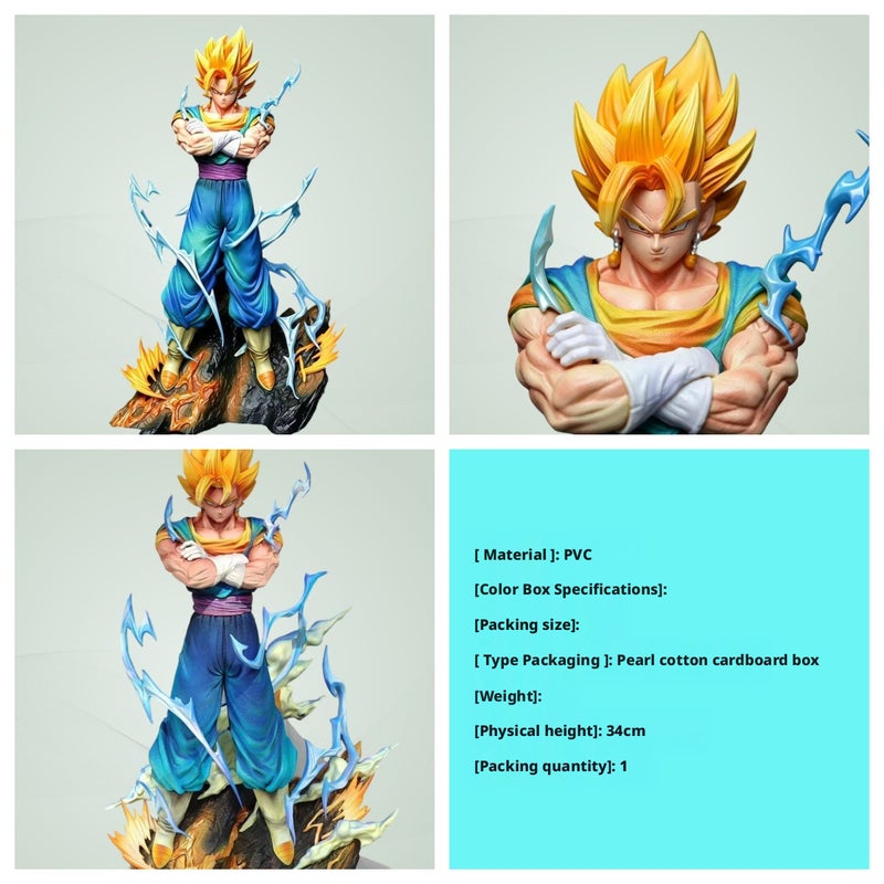 Dragon Ball Saiyan GK Figure PVC Vegito Light-Up Standing Anime Figure - Image 2