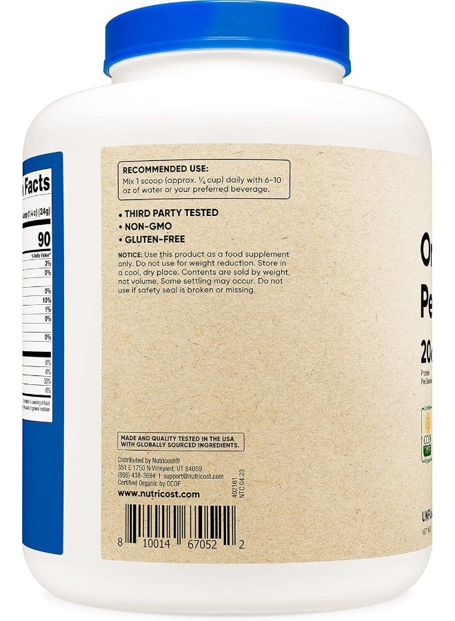 Nutricost Organic Pea Protein Isolate Powder (5Lbs) - Unflavored, Certified Usda Organic, Protein From Plants, Vegetarian Friendly, Gluten Free, Non-Gmo - Image 2