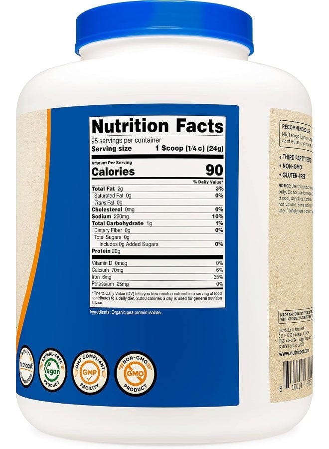 Nutricost Organic Pea Protein Isolate Powder (5Lbs) - Unflavored, Certified Usda Organic, Protein From Plants, Vegetarian Friendly, Gluten Free, Non-Gmo - Image 3