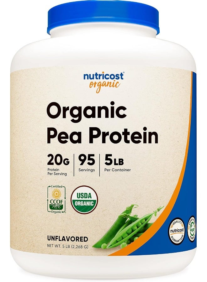 Nutricost Organic Pea Protein Isolate Powder (5Lbs) - Unflavored, Certified Usda Organic, Protein From Plants, Vegetarian Friendly, Gluten Free, Non-Gmo - Image 1