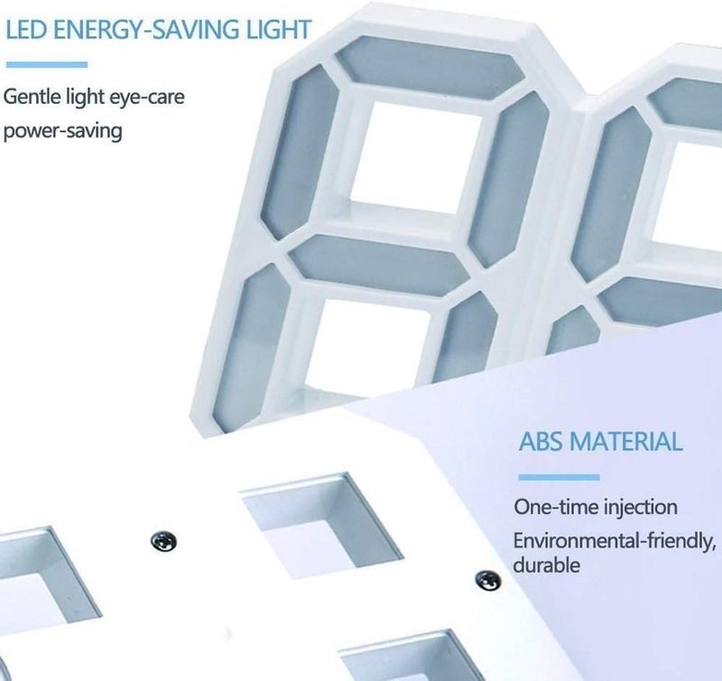 Swabs ساعة رقمية LED عرض رقمي أكريليك تعمل بالكهرباء ساعة منبه معلقة على الحائط ساعة منبه رقمية ساعة مكتب متعددة الألوان 12 سم × 12 سم - Image 2